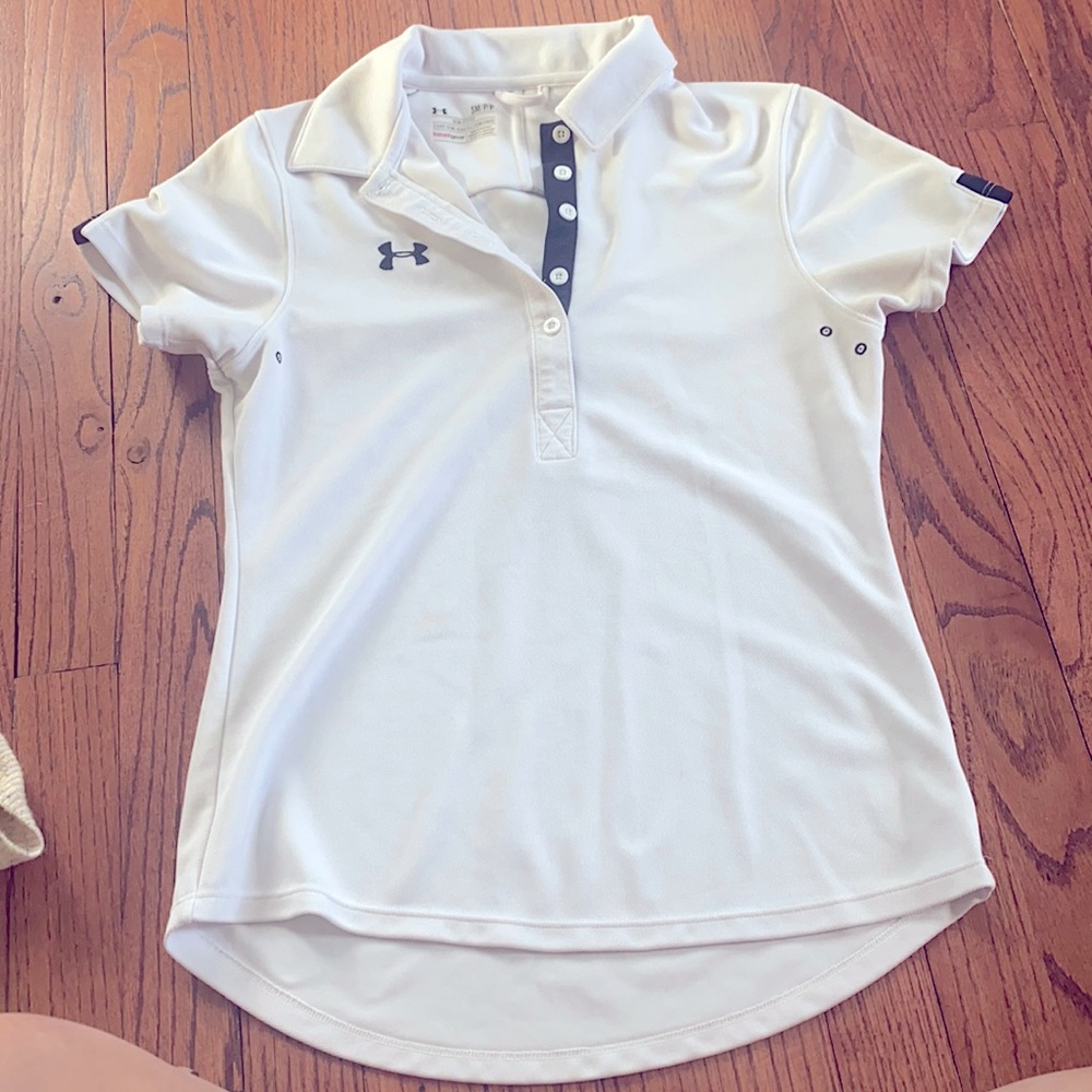 Women’s white under armor polo